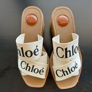 Chloé Woody Espadrille Platform Wedge Mules
